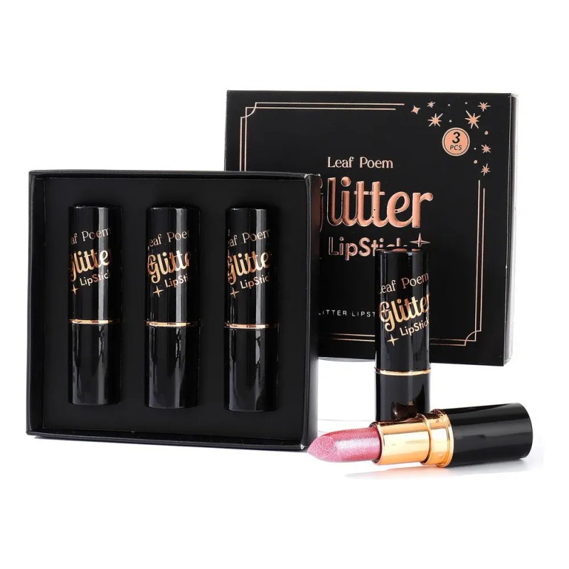 Kit 3 Labiales Metalizados Ultra Brillantes Hidratantes Dura