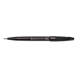 Pentel Fude Touch Sign Pen, Black, Felt Pen Like Brush Stroke (SES15C-A)