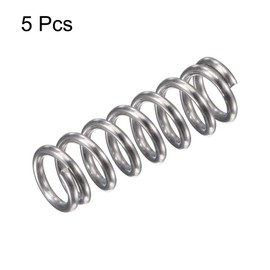 sourcing map Compression Spring,304 Stainless Steel,8mm OD,1.2mm Wire Size,16.3mm Compressed Length,25mm Free Length,61.8N Load Capacity for Home Projects, Silver Tone, 5pcs