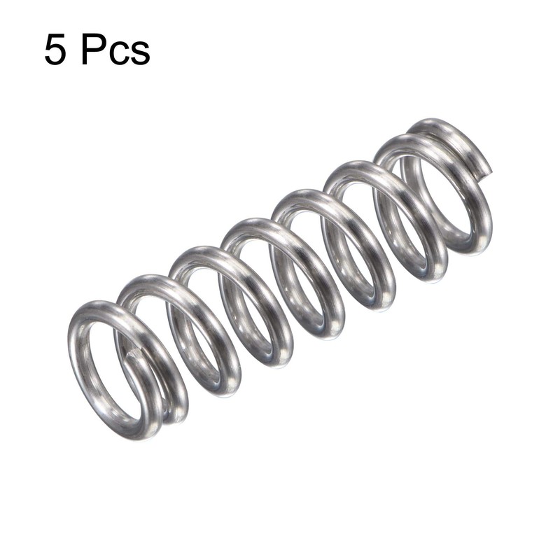 sourcing map Compression Spring,304 Stainless Steel,8mm OD,1.2mm Wire Size,16.3mm Compressed