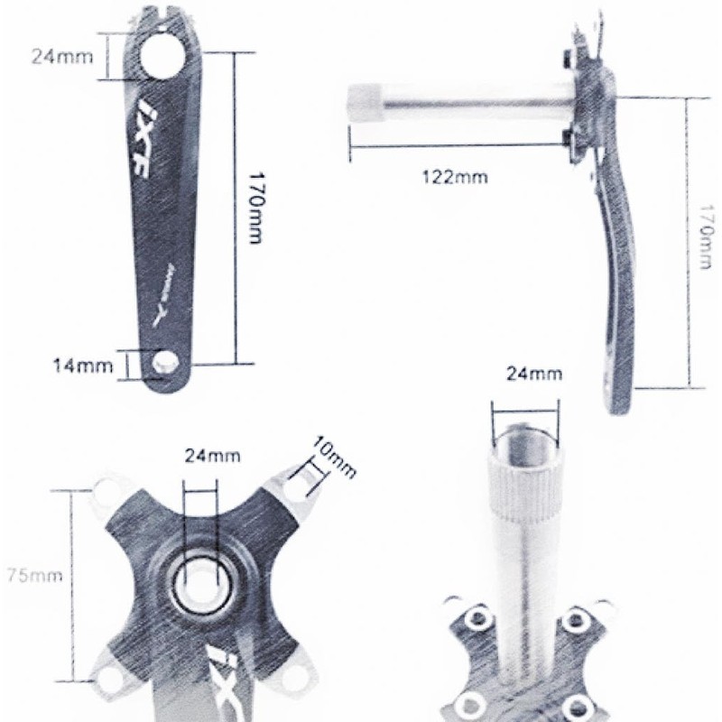 MUXSAM Bicycle Crank Arm Set Road Mountain Bike Crankset With