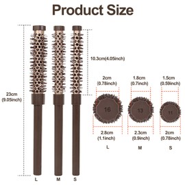Bart-Rundbürste zum entwirren glätten und föhnen I Bartbürste für den Mann mit Bart Föhnbürste mit speziellen Noppen I Haarbürste für kurze bis mittellange Haare