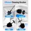 Ceramic Toilet Brush & Holder Set - Freestanding Deep-Cleaning Toilet