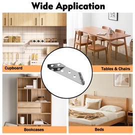 20 Pcs Stainless Steel Corner Connector,Corner Brackets for Wood,Triangle Angle Brackets, Furniture Corner Bracket with Screws,Triangle Support Fixed Corner Brace for Shelf Cabinet Table Desk