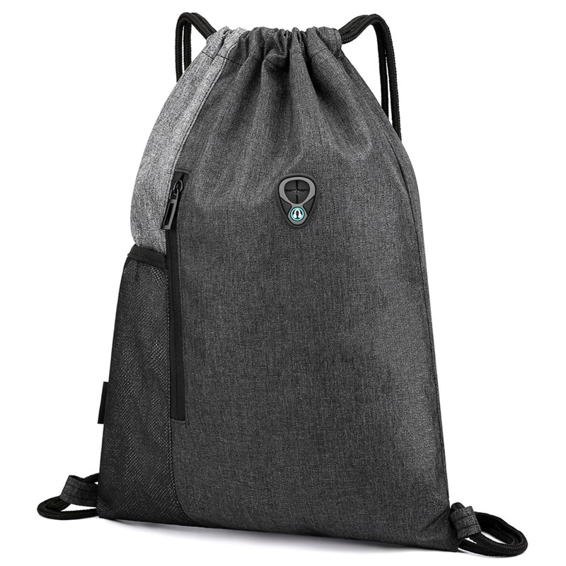 Gym Sack with Earphones Jack Drawstring Backpack Water-resistant Drawstring Bucket