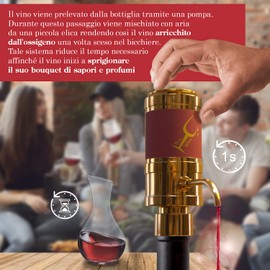 Electric Wine Pourer, Pro Wine Accessories 5 in 1 Decanter Pourer with Oxygenator and Aerator - Conservator - Minimalist Design, 2 Tubes