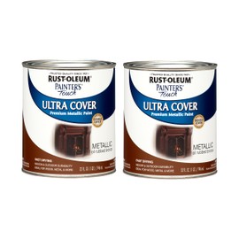 Rust-Oleum 254101-2PK Painter's Touch Latex Paint, Quart, Metallic Oil-Rubbed Bronze, (Pack of 2)