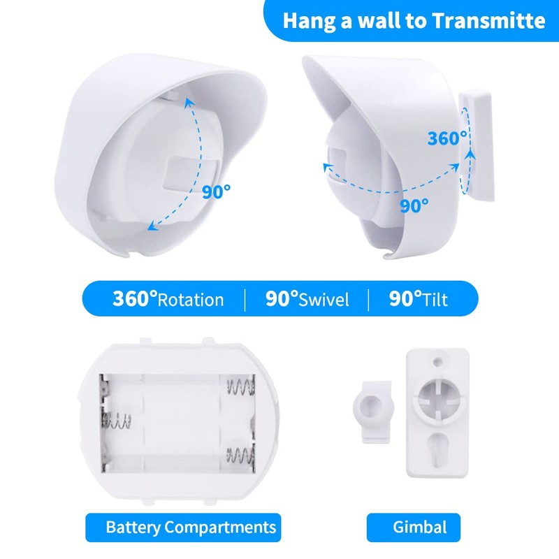 Motion Sensor Alarm System, Doorbell, 38 Ringtones, Home Security, Driveway