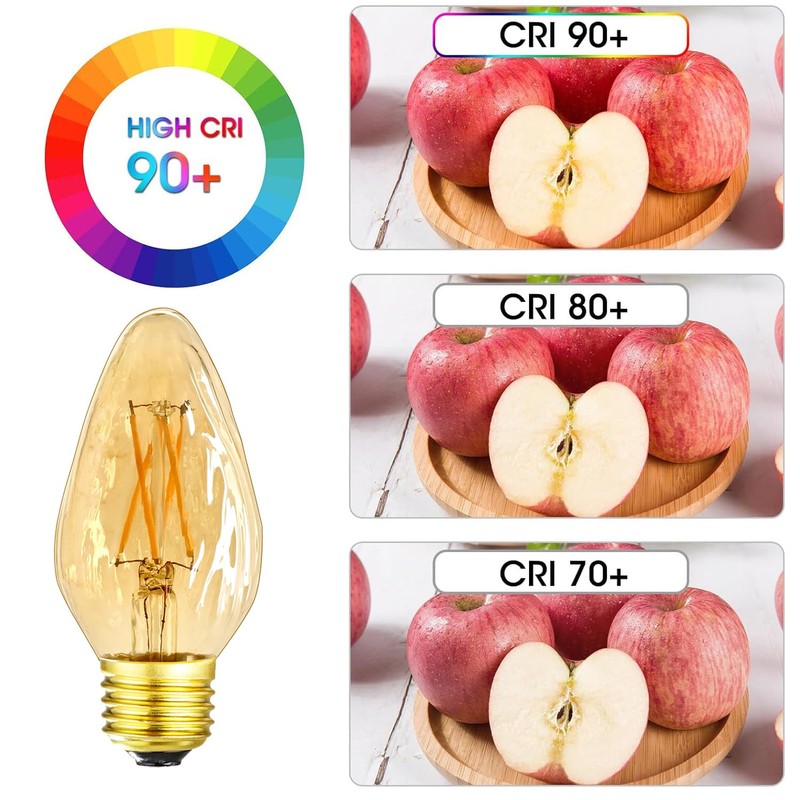 LEOOLS E26 Vintage Edison Bulbs 6W Dimmable LED Bulbs 2700K