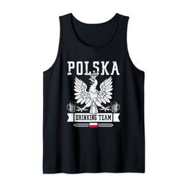 Polska Drinking Team Funny Poland Flag Party Beer Polish Tank Top