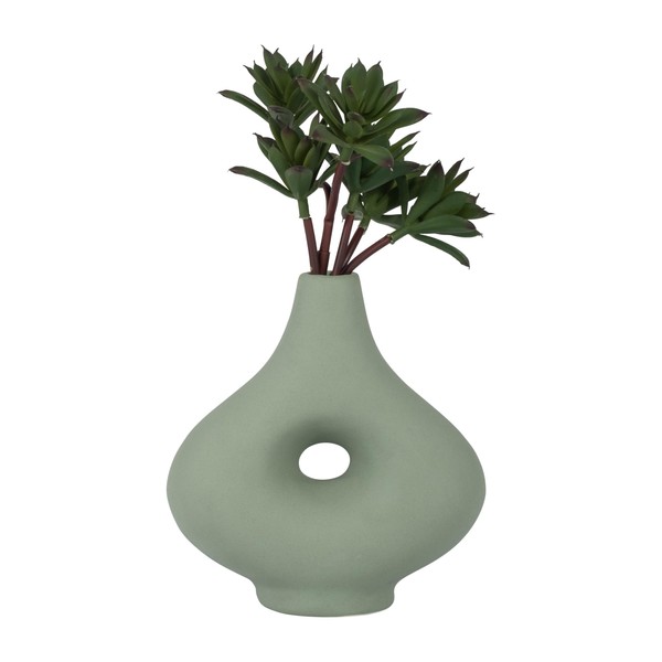 Sagebrook Home Boho Ceramic Stoneware Vase - Unique Hollow Design