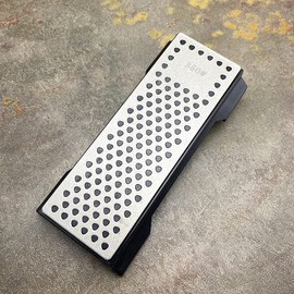 Diamond Sharpening Stone 360/600 2 Side Grit Sharpener Diamond Home Sharpening Plate Grindstone Ultra Sharp Knife Sharpener Diamond Whetstone Sharpener with Storage Base Grindstone Necessities