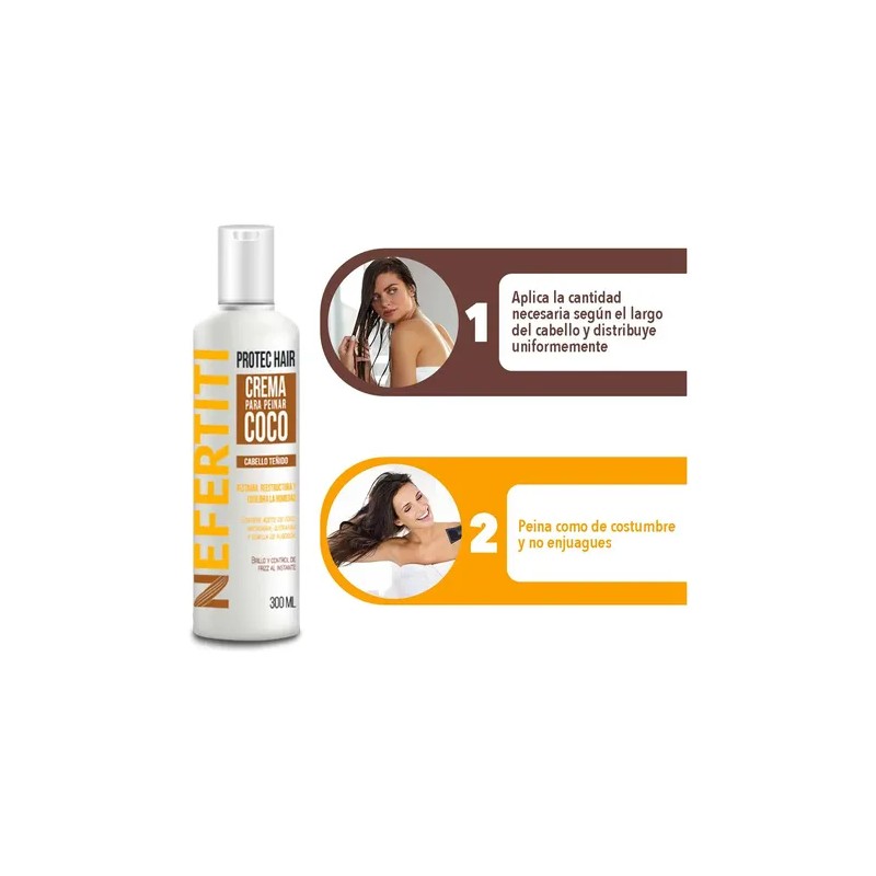 Crema Para Peinar Coco Con Keratina Cabello Teñido 300ml