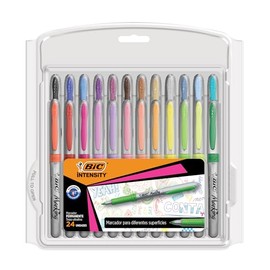 BIC Marcador Permanente Punto Ultra Fino Marca Diferentes Superficies Marking Surtido de Colores 24 Piezas