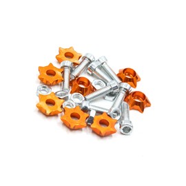 PARSLUCK 8 Pcs Car Motorcycle Orange Star Shaped Decorative License Plate Bolt Screw Nuts Caps Fastener Universal Replacement Stable