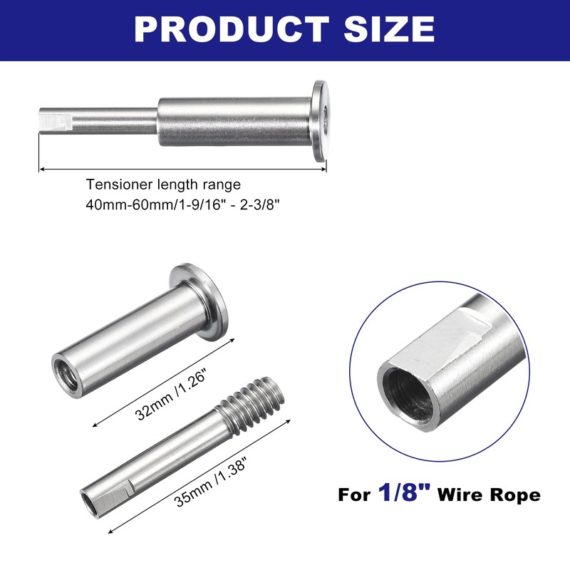 sourcing map 10 Pack Invisible Cable Railing Kit, T316 Stainless