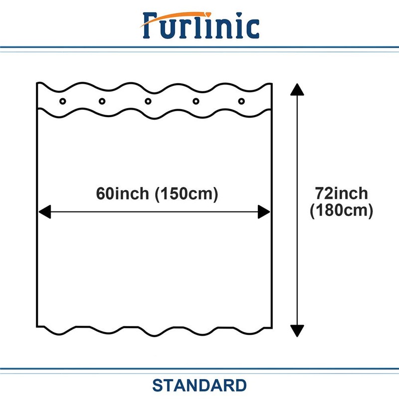 Furlinic Shower Curtain, Bathroom Curtain For The Bathtub, Textile Bath