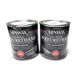 Minwax 63010444 Fast Drying Polyurethane Clear Finish, Quart, Satin, Pack of 2