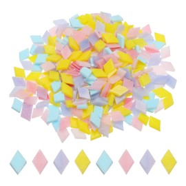 MECCANIXITY 200g Mosaic Tiles Rhombus Shape Glass Mosaic Tiles Stained Mosaic Glass Pieces for Home Decoration Art Crafts DIY Projects Mixed Color 6