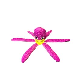 L - SHADZ Interactive Plush Octopus Dog Toy with Squeaker – Roll-Up Design with Hidden Treat Pockets in Tentacles – Soft & Durable Pet Toy for Small, Medium & Large Dogs – Fun & Engaging Playtime