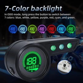 Digitale Tachometer-Anzeige, Universal-Motorrad-Geschwindigkeit Anzeige HUD mit Einstellbarer Hintergrund Beleuchtung 199 KMH MPH für Tachometer Autos LKW
