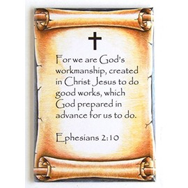 Ephesianas 2:10 Bible Verse Fridge Magnet (2.5 x 3.5 inches)
