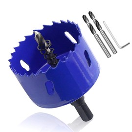 ZXHAO 2 3/8 inch 60mm Hole Saw, 1 1/4 inch Cutting Depth HSS Bi-Metal Hole Cutter with Hex Shank Drill Bit Adapter for Wood Cornhole Boards Plastic Drywall Fiberboard
