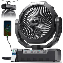 FRIZCOL 3-in-1 Camping Fan - Portable Fans Rechargeable - 24000mAh Battery Powered Fan with Light & Remote for Indoor, Outdoor, Tent, Travel, Fishing,