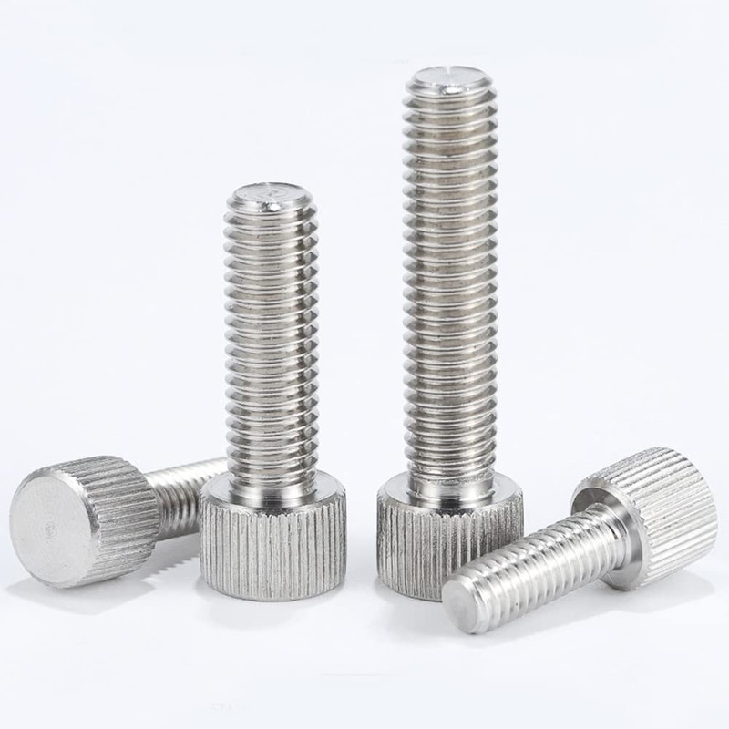 FEEIMOL Knurled Thumb Screws Stainless Steel Flat Head Knurled Machine
