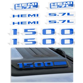 Reflective Concepts 2019-2022 Ram 1500 HEMI 5.7L Sport Performance Hood Emblem Overlay Decal Stickers (Reflective Medium Blue)