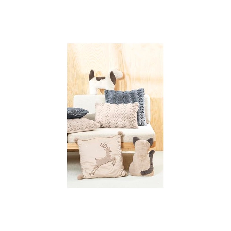 Cushion Miezi or Ducky Cat Sheep Hedgehog Faux Fur Polyester