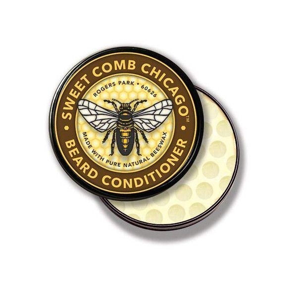 Sweet Comb Chicago - Beard Conditioner for Men with Beeswax, Mens Grooming Product, Jojoba Oil, 4 Ounce