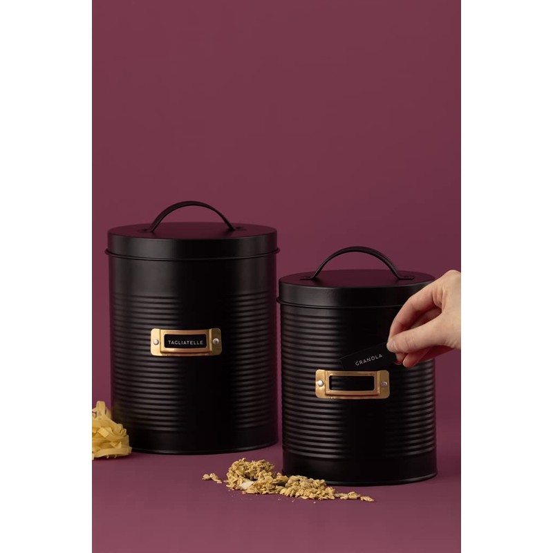 Typhoon Otto Black Set of 2 Storage Jars