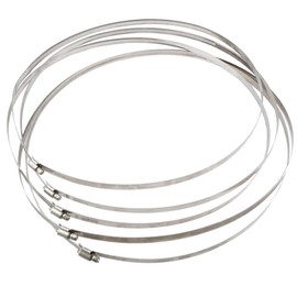 5 Pcs 15.7inch/400mm(Hoop diameter Max) Stainless Hoop Steel Hose Clips Duct Clamps Adjustable Worm Drive Hose Clamp For Inline Duct Fan Hydroponic Duct Hoop