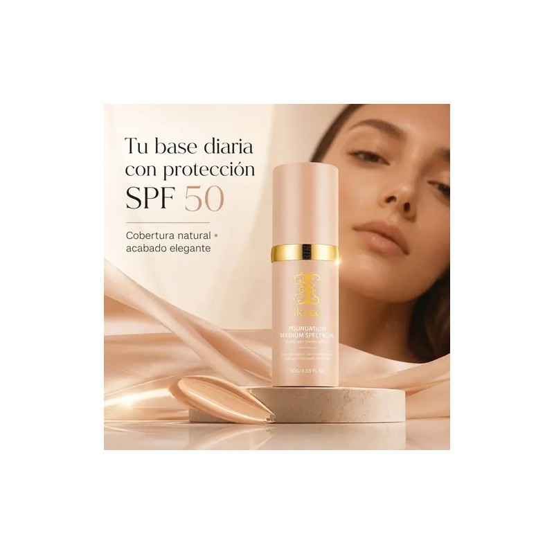 Base Maquillaje Sérum Spf 50 Hidratante Cobertura Natural