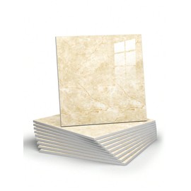 Chejiaye 10pcs Marble Peel and Stick Backsplash Waterproof Washroom Wall Panels,Peel and Stick Tile,PVC Foam Wall Panels for Kitchen,Bathroom-11.8"x11.8" Kitchen Tile,Yellow(Not Real Tiles,9.7 Sq.Ft.)