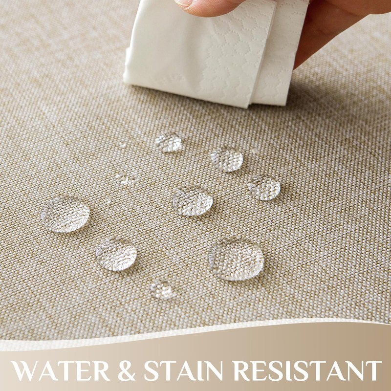 Softalker Round Table Cloths Wipe Clean Cream Tablecloth 150 cm