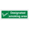 VSafety 57015AX-R"Designated Smoking Area" Prohibition Sign, Rigid Plastic, Landscape, 300