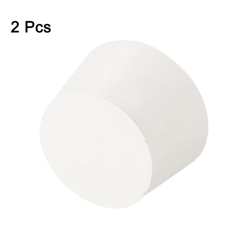 sourcing map 2Pcs Solid Rubber Stoppers, White 10# Tapered Lab