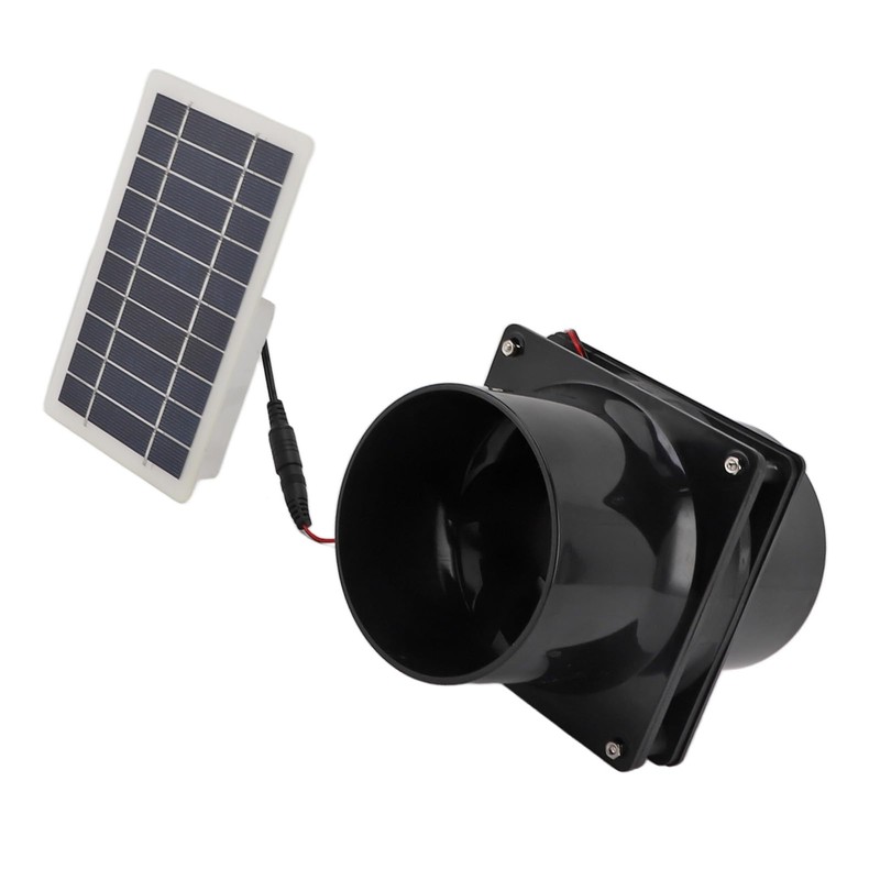 Solar Exhaust Fan Round Pipe, 10W 12V Solar Panel Ventilation