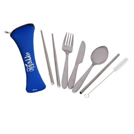 Appetito 6 Piece Stainless Steel Traveller's Cutlery Set - Silver