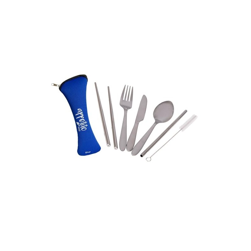 Appetito 6 Piece Stainless Steel Traveller's Cutlery Set - Silver