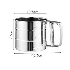 Flour Sifter Stainless Steel Flour Sifter Cup Flour Sifter Flour Sifter Semi-Automatic Hand Held Fine Mesh Baking Sieve Cup with Handle Flour Sifter Sugar Sifter Cookware Handy Tool