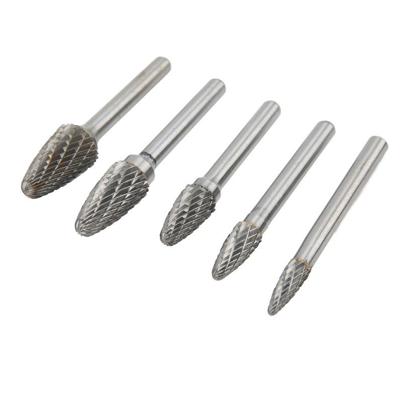 Double Cut Carbide Rotary File Bit Set 6mm Diameter Shank