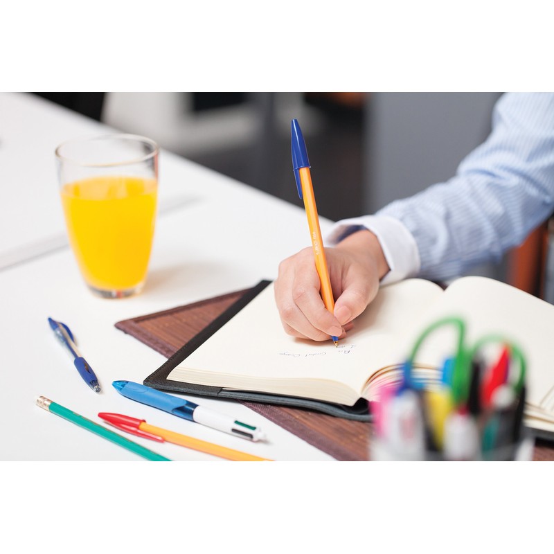 BIC Orange Fine Ballpoint Pens, Fine Point (0.8 mm), Red