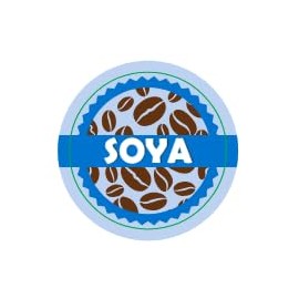 Soya Milk Coffee Shop Labels, 20mm 1000 labels per roll