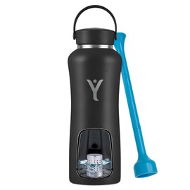 DYLN Hydrogen Water Bottle | Create Hydrating Alkaline Hydrogen-Rich Water Up to 9 pH | Vacuum Insulated Stainless Steel Water Bottle | Keeps Water Cold for 24 Hours | 40 oz, Black