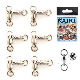KAIRI Parent-child Salkan Bearings, 6 Pieces, Three Matted Sarkan, Parent-child Swivel, Cross, Super Rotation, Fishing Gear, 13.4 x 13.3 lbs (4 x 5 (61 kg)