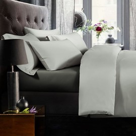 NTBAY 500 Thread Count 100% Egyptian Cotton Single Fitted Sheet, Super Soft Cozy and Breathable Deep 12" / 30cm Fitted Bed Sheet, Charcoal Grey