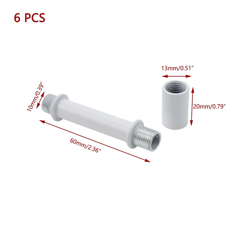 KUMGROT Straight Pipe Lamp Stem Kit with Connector 2.36"/60mm Finish
